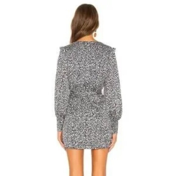 L’Academie Revolve the Joyce Black and White Long Sleeve Mini Dress XS - Picture 3 of 9
